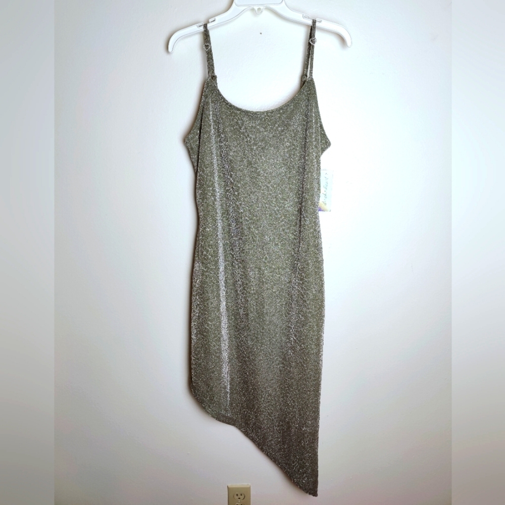 Derek Heart Silver Asymmetric High-Low Dress